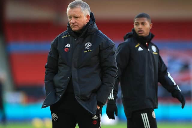 Sheffield United manager Chris Wilder (left) and Rhian Brewster. Picture: PA