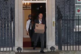 This was Diminic Cummings leaving 10 Downing Street earlier this month.