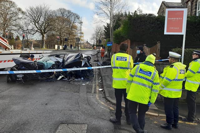 The wreck in Yeadon after a serious crash
