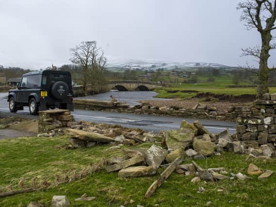 Damage in Hawes in the aftermath of Storm Ciara