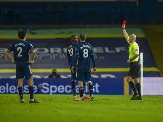 RED CARD: Nicolas Pepe is sent off