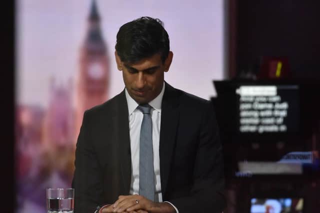 A pensive Rishi Sunak before his interview by the BBC's Andrew Marr at the weekend.