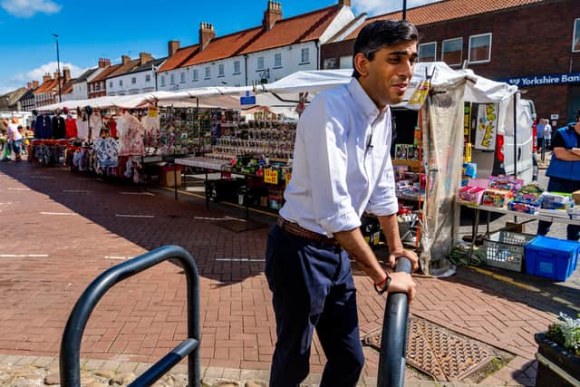 Rishi Sunak during a walkabout in Northallerton, part of his Richmond constituency, earlier this summer.