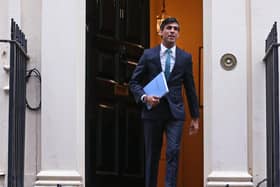 Rishi Sunak leaves for Parliament to deliver the spending review. Photo: PA