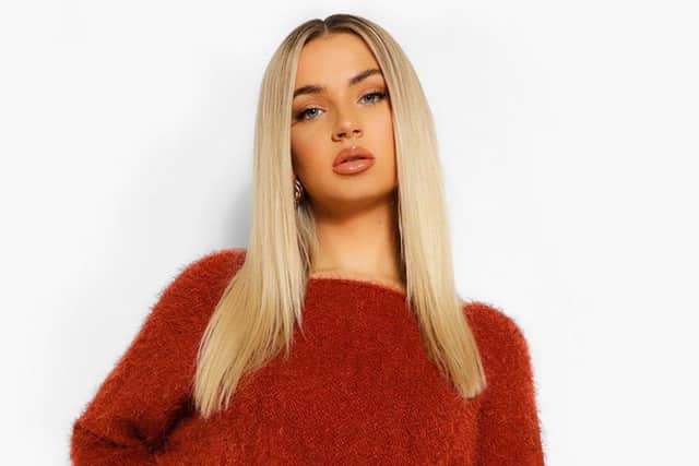Fluffy Feather Knit Jumper, was £15, now £10.50, at Boohoo.com.