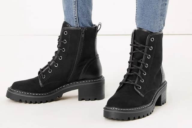 Holly's Must Haves collection at Marks & Spencer - these black walking style boots in vegan leather were £45 and are now £31.50. See below for link to buy in story.