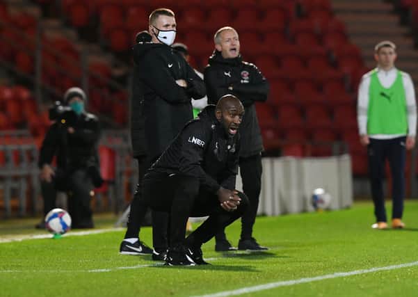 Doncaster's Darren Moore, pictured on the touchline during Tuesday's win over Blackpool. Picture: Howard Roe/AHPIX