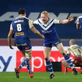 Pandemonium: James Graham celebrates uproariously at the full-time whistle as his final game in Super League ended with a dramatic Grand Final victory over Wigan Warriors at Hull FC’s KCom Stadium. (Picture: PA)
