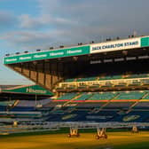 Leeds United name the East Stand at Elland Road in honour of club legend Jack Charlton. Pic: Bruce Rollinson