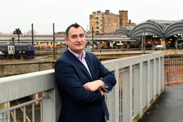 Justin Moss, co-chair of the Northern Rail Industry Leaders, near York station