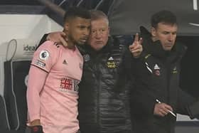 FRUSTRATION: Chris Wilder gives instructions to Lys Mousset, who made his first appearance from the bench after recovering from a toe operation