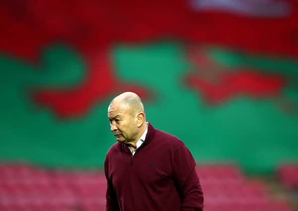 Relieved: England coach Eddie Jones after his side had beaten Wales at Llanelli. (Photo by Michael Steele/Getty Images)