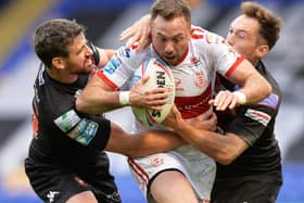 Hull KR's Ryan Brierley in action against Salford Red Devils (Picture: Bruce Rollinson)