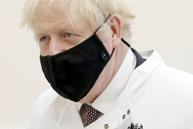 Prime Minister Boris Johnson during a visit to Public Health England (PHE) Porton Down. Picture: Adrian Dennis/PA Wire