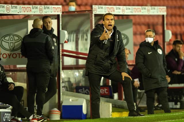 CONFIDENT: Barnsley boss Valerien Ismael, on the touchline at Oakwell. Picture: Bruce Rollinson.