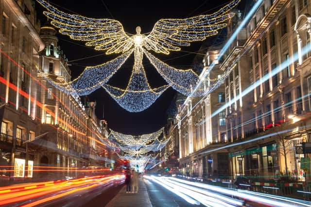 The Christmas lights in London's Regent Street.