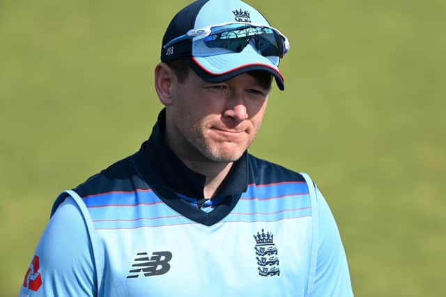 Messages: England captain Eoin Morgan. Picture: Shaun Botterill/NMC Pool/PA Wire.