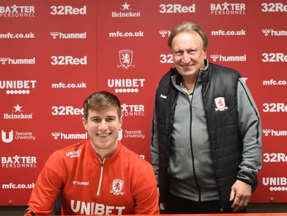 Paddy McNair, pictured with Middlesbrough manager Neil Warnock. Picture courtesy of Middlesbrough FC.