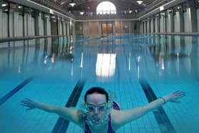 Jennie Ashton is pictured swimming in the baths at Bramley, which reopens today. Picture by Simon Hulme.