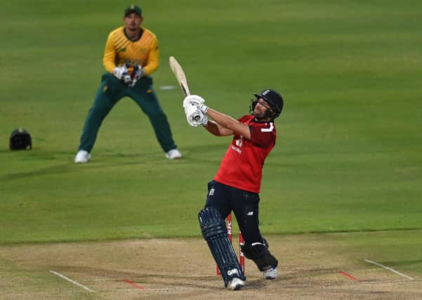 FETCH THAT: Dawid Malan smashes one of his five sixes in a mesmerising unbeaten 99 against South Africa at Newlands. Picture: Shaun Botterill/Getty Images