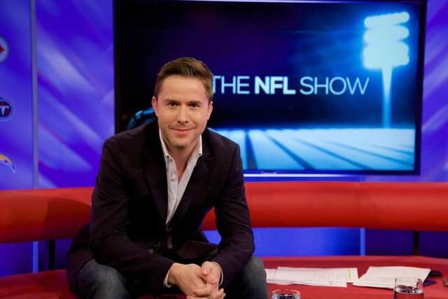FRONT MAN: Nat Coombs, standing in to present The nfl Show. Picture submitted.