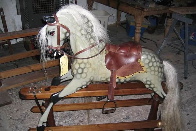 Steven also restores old Victorian rocking horses like this Ayres Rocking Horse shown after restoration