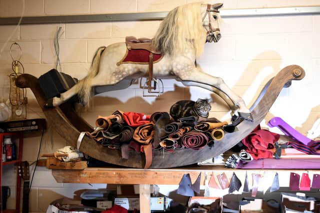 A completed rocking horse at Steven's worshop in Hebden Bridge Picture by Simon Hulme