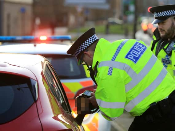 Police carrying out random breathalyser tests in a crackdown on drink driving in Sheffield last December