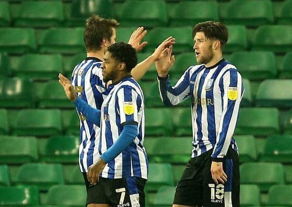 Well done: Sheffield Wednesday's Josh Windass celebrates scoring his side's goal. Picture: PA