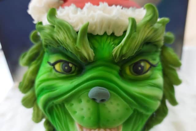 Cake decorator Chelle Holmes, 42, has previously turned the traditional Christmas treat into edible unicorns, pumpkins and even the Grinch using her icing skills.
SWNS