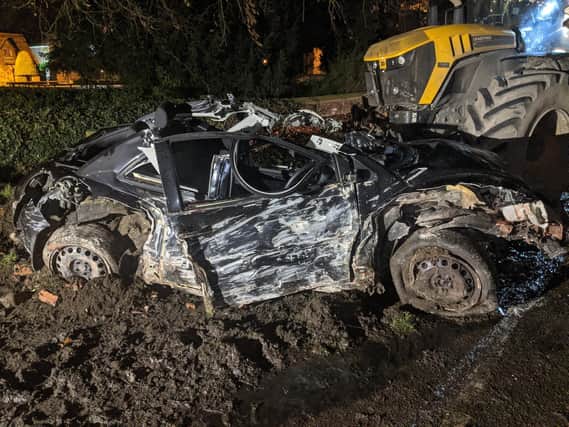 The Beetle was barely recognisable after the crash
