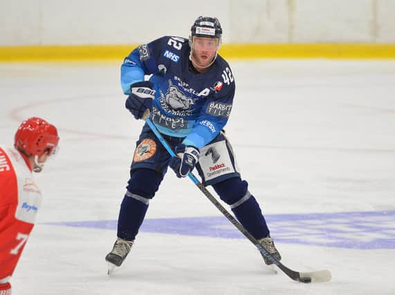 MORE OF THE SAME PLEASE: Sheffield Steeldogs' defenceman Tim Smith, in action against Swindon during the recent Streaming Series. Picture courtesy of Dean Woolley.