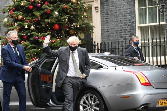 This was Boris Johnson returning to 10 Downing Street after Prime Minister's Questions.