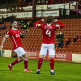 Barnsley's Callum Styles celebrates his first-half goal.  Picture Tony Johnson