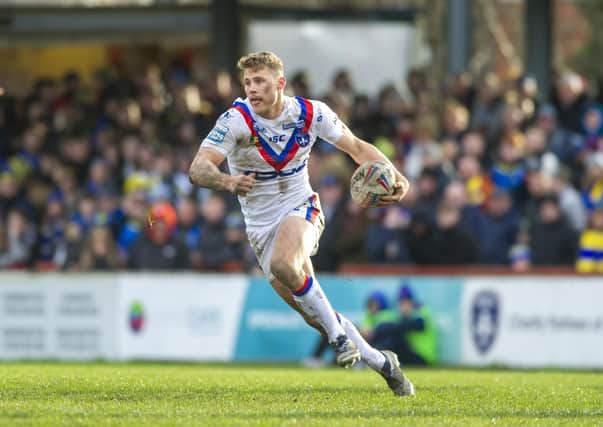 Kicking from distance: 
Wakefield's Jacob Miller potted a 50m drop goal to beat Catalans in 2016. Picture Tony Johnson