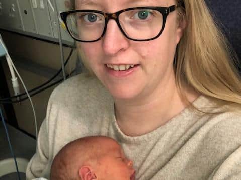 Kristie was unable to hold baby Riley for 10 days after the birth