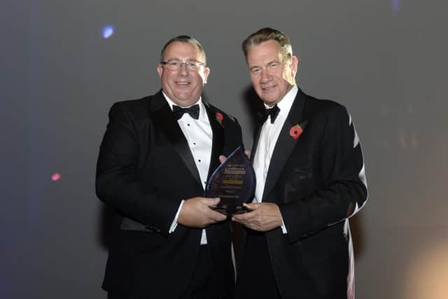 Nick Garthwaite with Michael Portillo at The Yorkshire Post's Excellence in Business Awards.