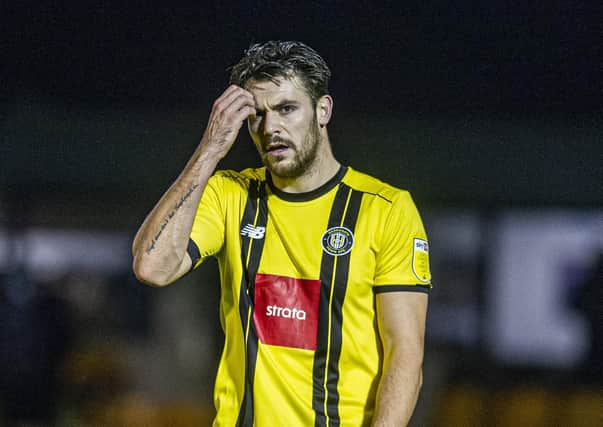 FRUSTRATION: Harrogate Town's Connor Hall. Picture: Tony Johnson