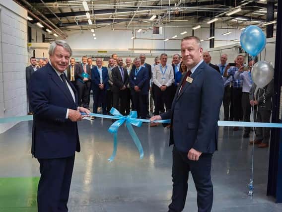 Paul Dupee (left) and Terry Allison (right) at the opening of 600 Group's new European Technology Centre near Halifax in 2019