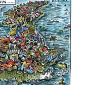 Cartoonist Graeme Bandeira's depiction of Britian's litter epidemic.