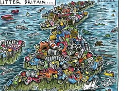 Cartoonist Graeme Bandeira's depiction of Britian's litter epidemic.