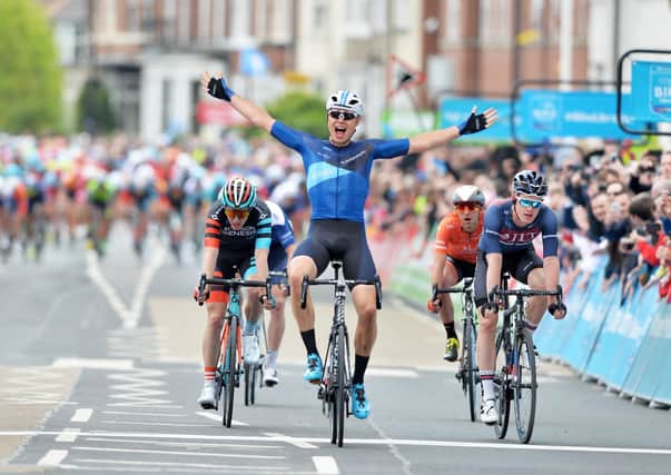 Harry Tanfield wins a stage at the Tour de Yorkshire in 2018.  Picture Bruce Rollinson