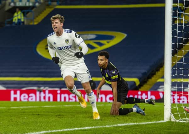Leeds United's Patrick Bamford celebrates scoring an equaliser against Newcastle.  Pictures: Tony Johnson