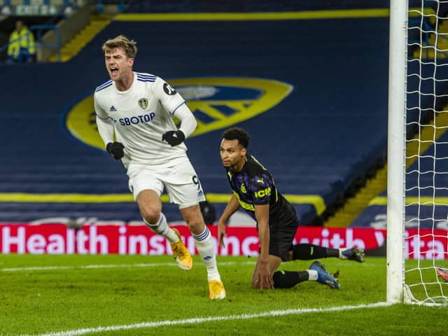 Leeds United's Patrick Bamford celebrates scoring an equaliser against Newcastle.  Pictures: Tony Johnson