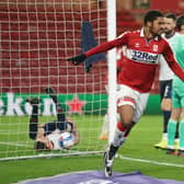 Middlesbrough's Chuba Akpom celebrates scoring the winning goal. Picture: PA