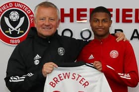 Rhian Brewster, pictured at his signing with Sheffield United manager Chris Wilder. Picture: SPORTIMAGE.
