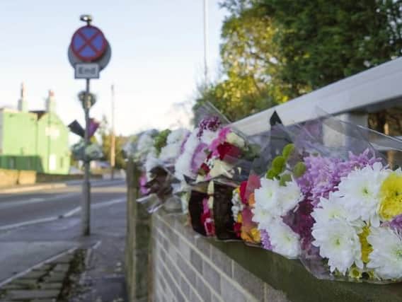 Floral tributes left at the scene of the crash in Sandal