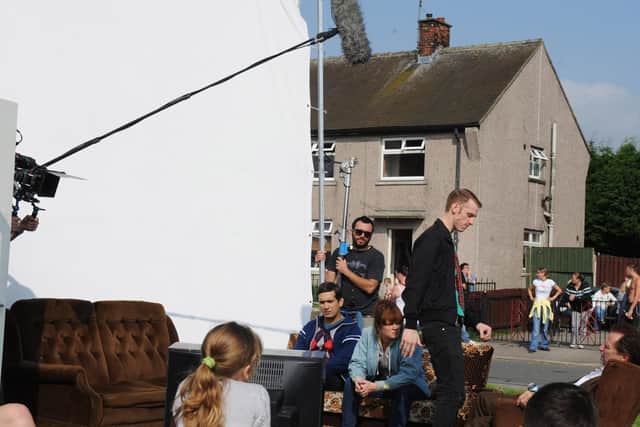 Filming of The Arbor on the Buttershaw estate in 2009. Photo: Jim Moran