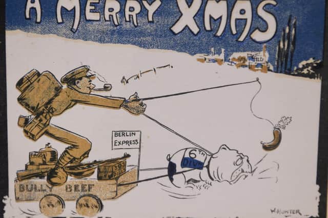 Christmas card sent by Lt Col Montague Stow from the East Yorkshire Regiment in France in 1915  Picture: Gary Longbottom