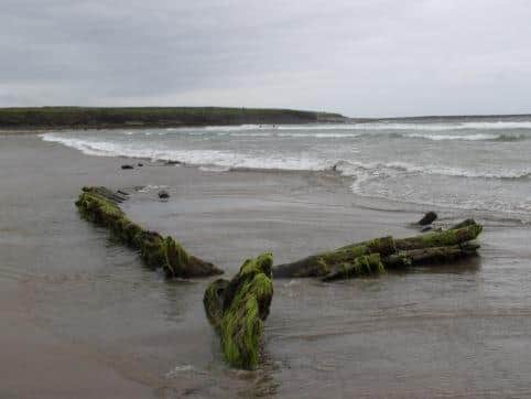 The remains of Whitby vessel Greyhound lie on an Irish beach